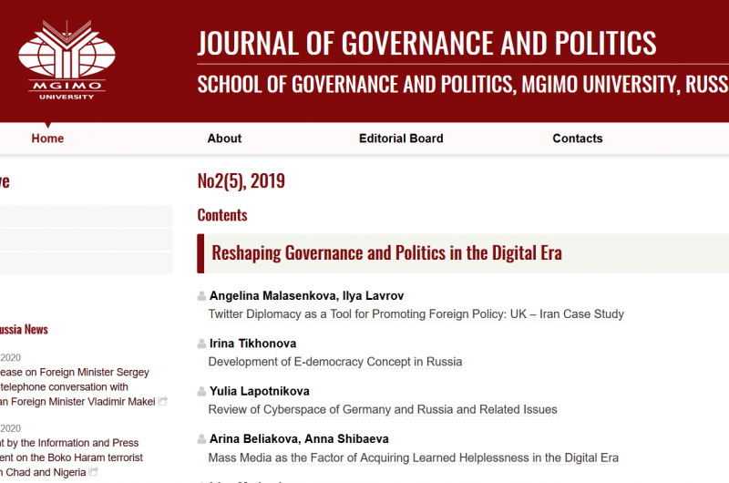 The Journal of Governance and Politics is available online